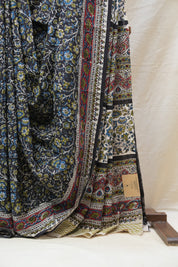 Black HBP Cotton Saree - SRBCS2559