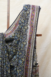 Black HBP Cotton Saree - SRBCS2559