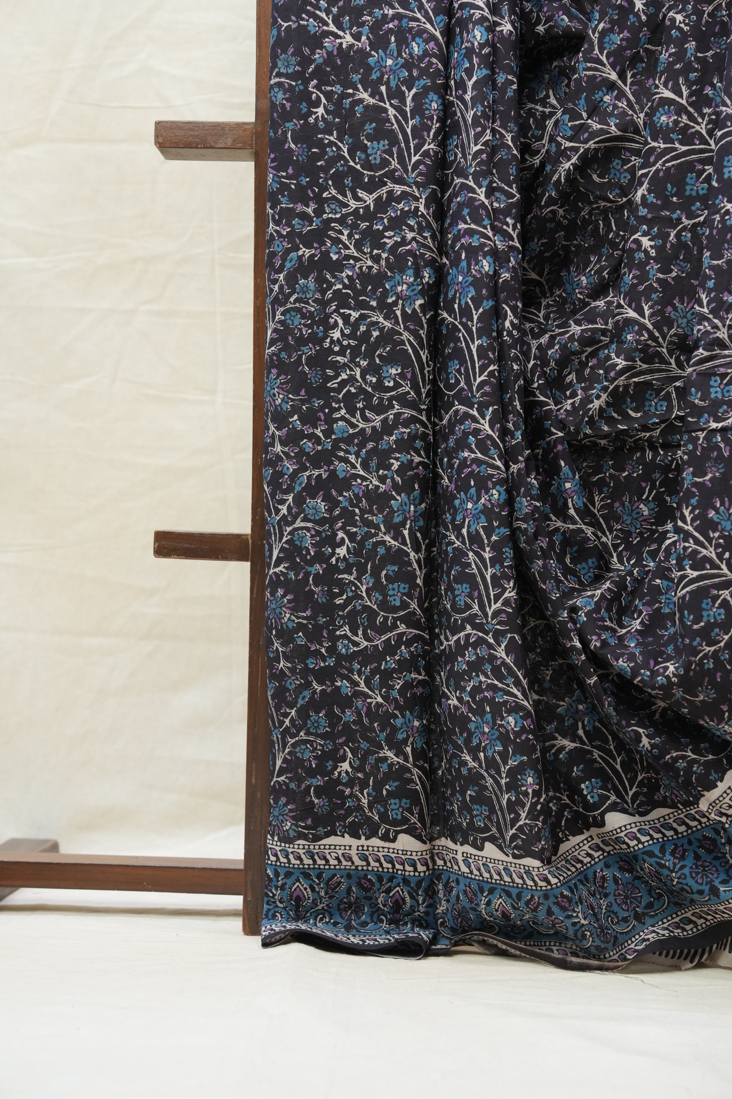 Black HBP Cotton Saree - SRBCS2555