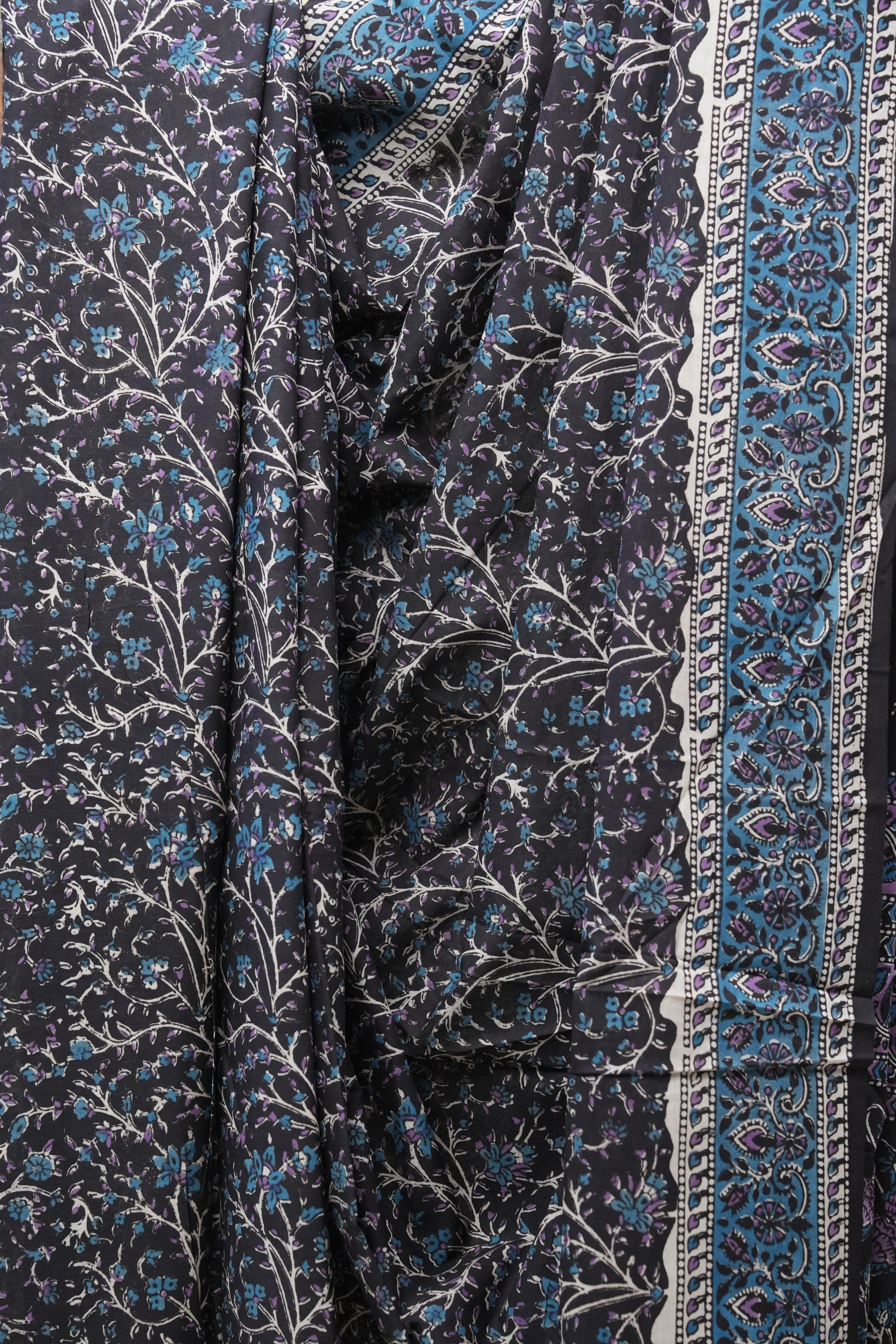 Black HBP Cotton Saree - SRBCS2555