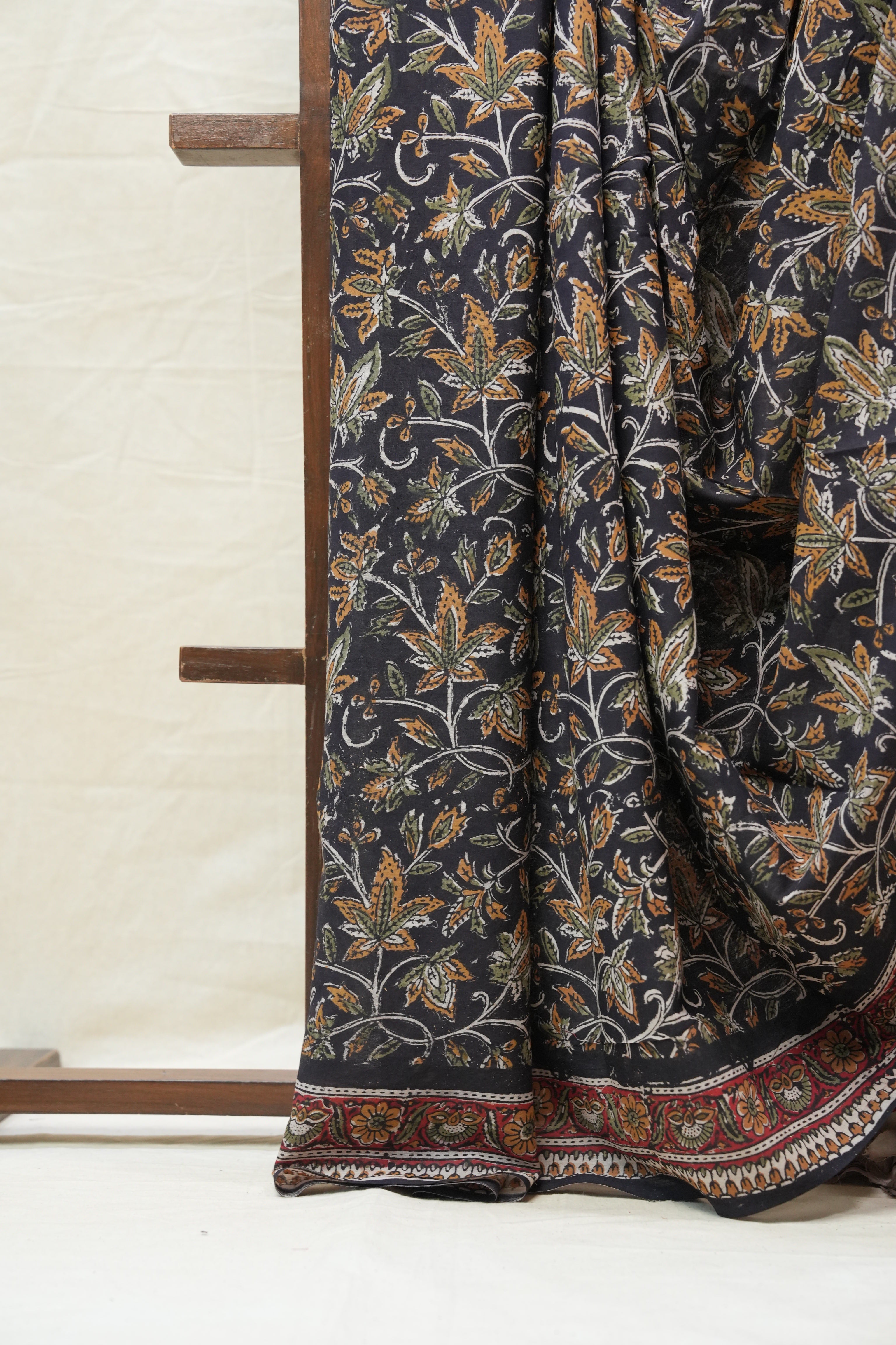 Black HBP Cotton Saree - SRBCS2560