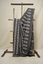Grey Black HBP Cotton Saree - SRGBCS2908