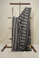 Grey Black HBP Cotton Saree - SRGBCS2908