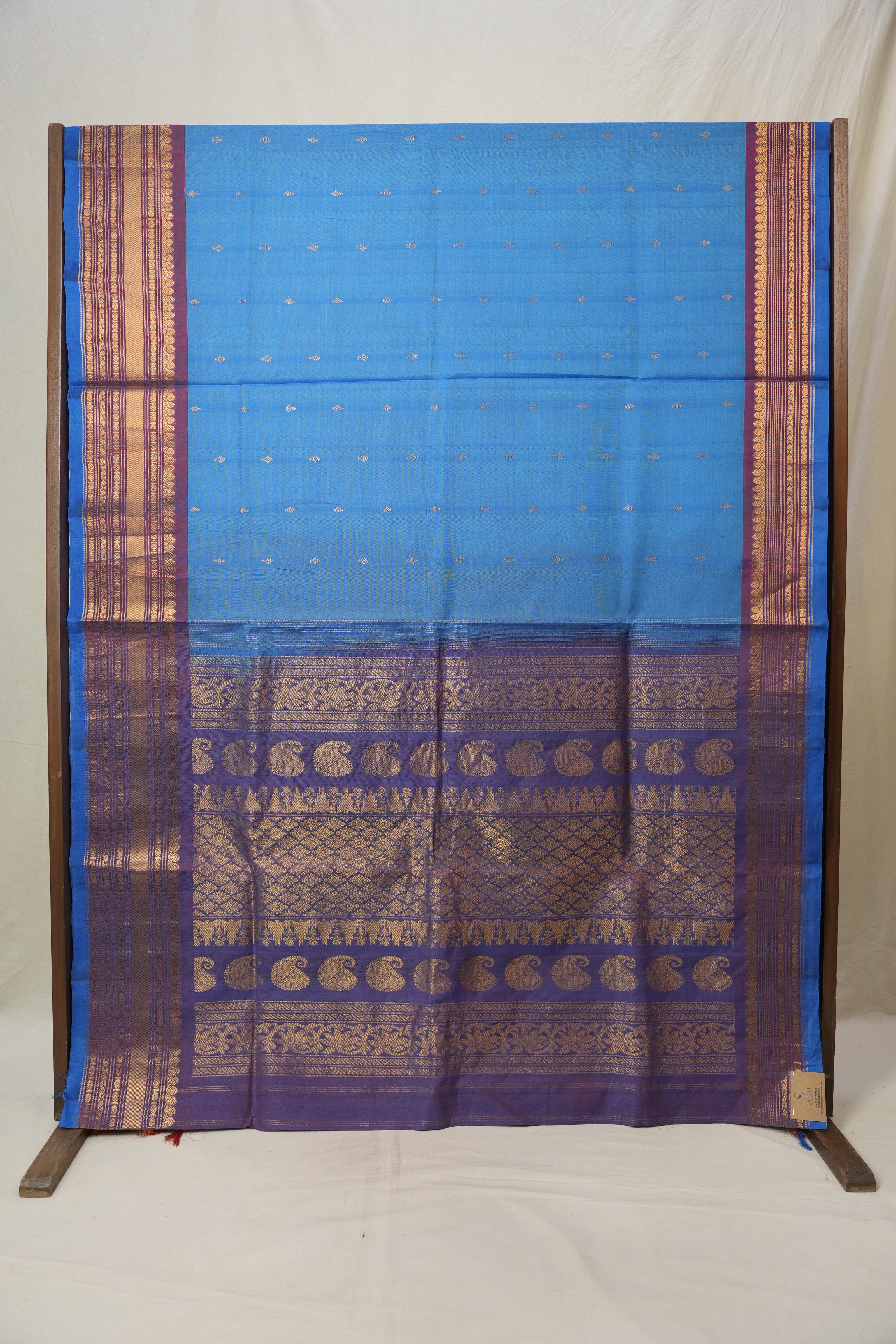 Blue Gadwal Cotton Silk Saree - SRBGCSS156