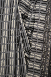 Grey Black HBP Cotton Saree - SRGBCS2908