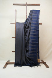Navy Blue Raw Silk Saree - SRNBRSS704