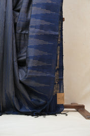 Navy Blue Raw Silk Saree - SRNBRSS704