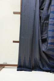 Navy Blue Raw Silk Saree - SRNBRSS704