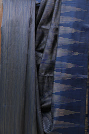 Navy Blue Raw Silk Saree - SRNBRSS704