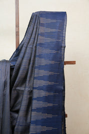 Navy Blue Raw Silk Saree - SRNBRSS704