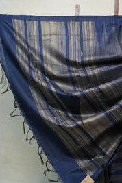 Navy Blue Raw Silk Saree - SRNBRSS704