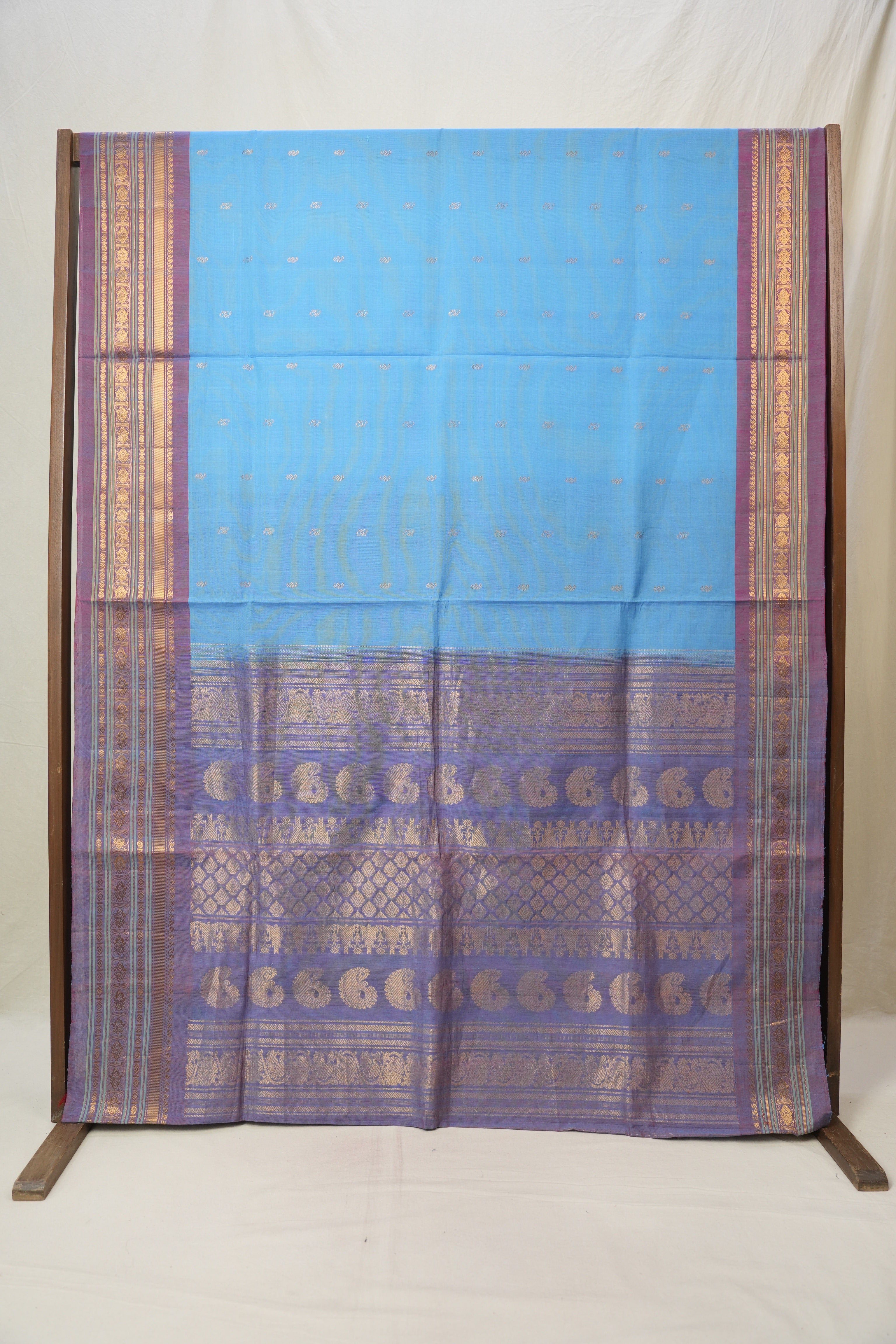 Blue Gadwal Cotton Silk Saree - SRBGCSS146