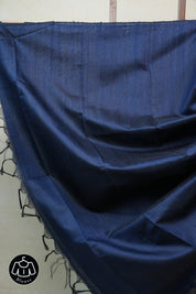Navy Blue Raw Silk Saree - SRNBRSS704