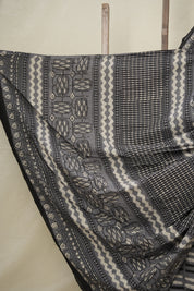 Grey Black HBP Cotton Saree - SRGBCS2908