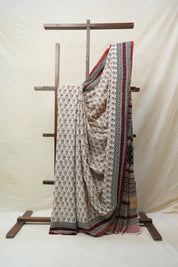 Cream HBP Cotton Saree - SRCCS2563