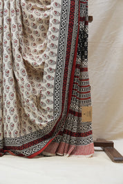 Cream HBP Cotton Saree - SRCCS2563