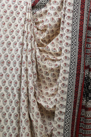 Cream HBP Cotton Saree - SRCCS2563