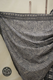 Grey Black HBP Cotton Saree - SRGBCS2908