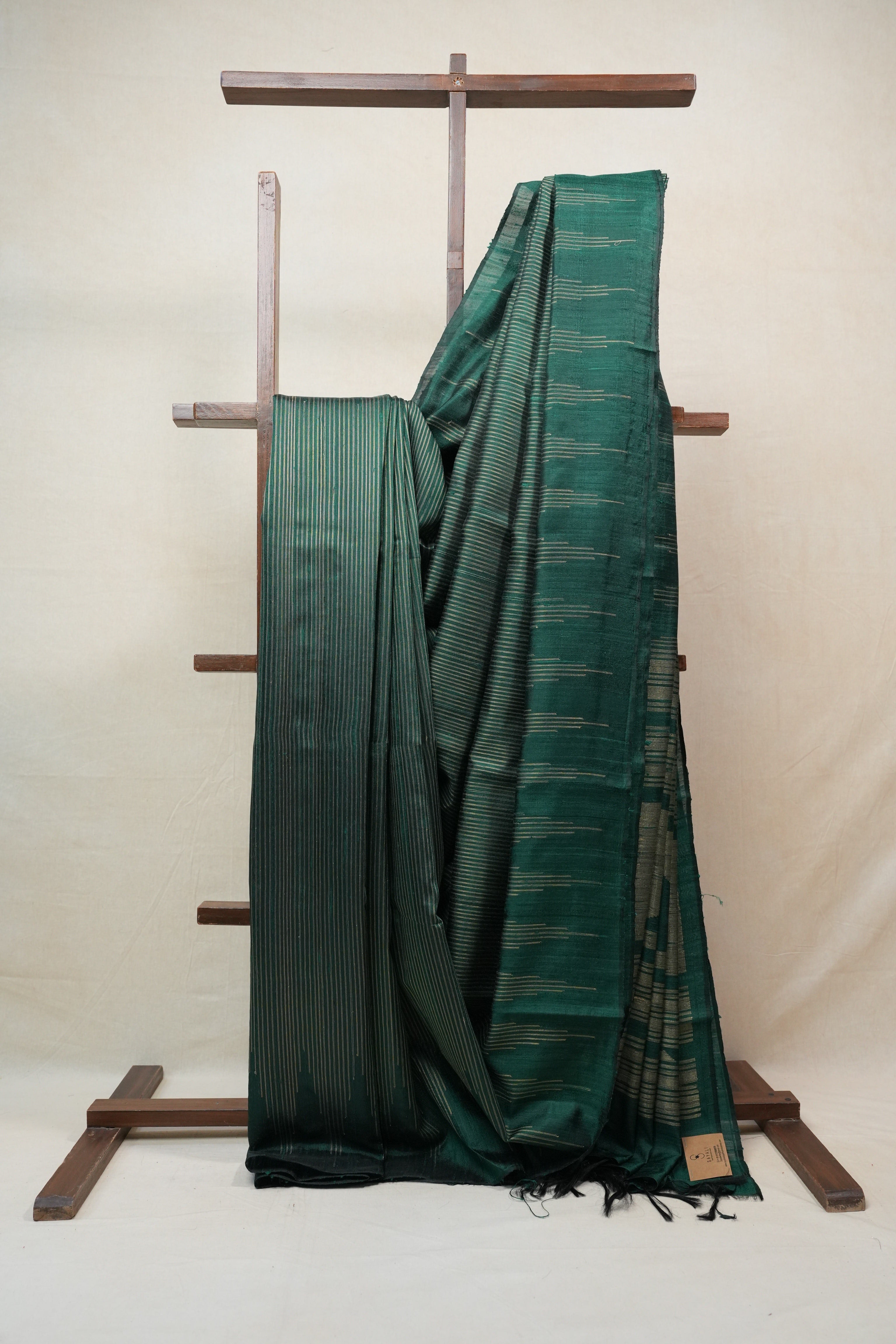 Green Raw Silk Saree - SRGRSS708
