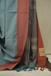 Teal Cotton Ilkal Saree - SRTCIS1055
