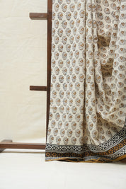 Cream HBP Cotton Saree - SRCCS2562