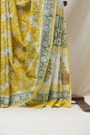 Yellow HBP Cotton Saree - SRYCS2551