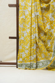 Yellow HBP Cotton Saree - SRYCS2551