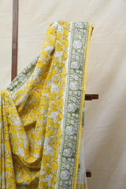 Yellow HBP Cotton Saree - SRYCS2551