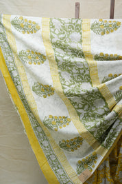 Yellow HBP Cotton Saree - SRYCS2551