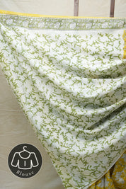 Yellow HBP Cotton Saree - SRYCS2551