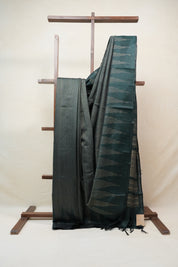 Dark Green Raw Silk Saree - SRDGRSS700