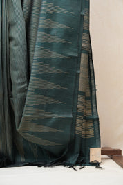 Dark Green Raw Silk Saree - SRDGRSS700