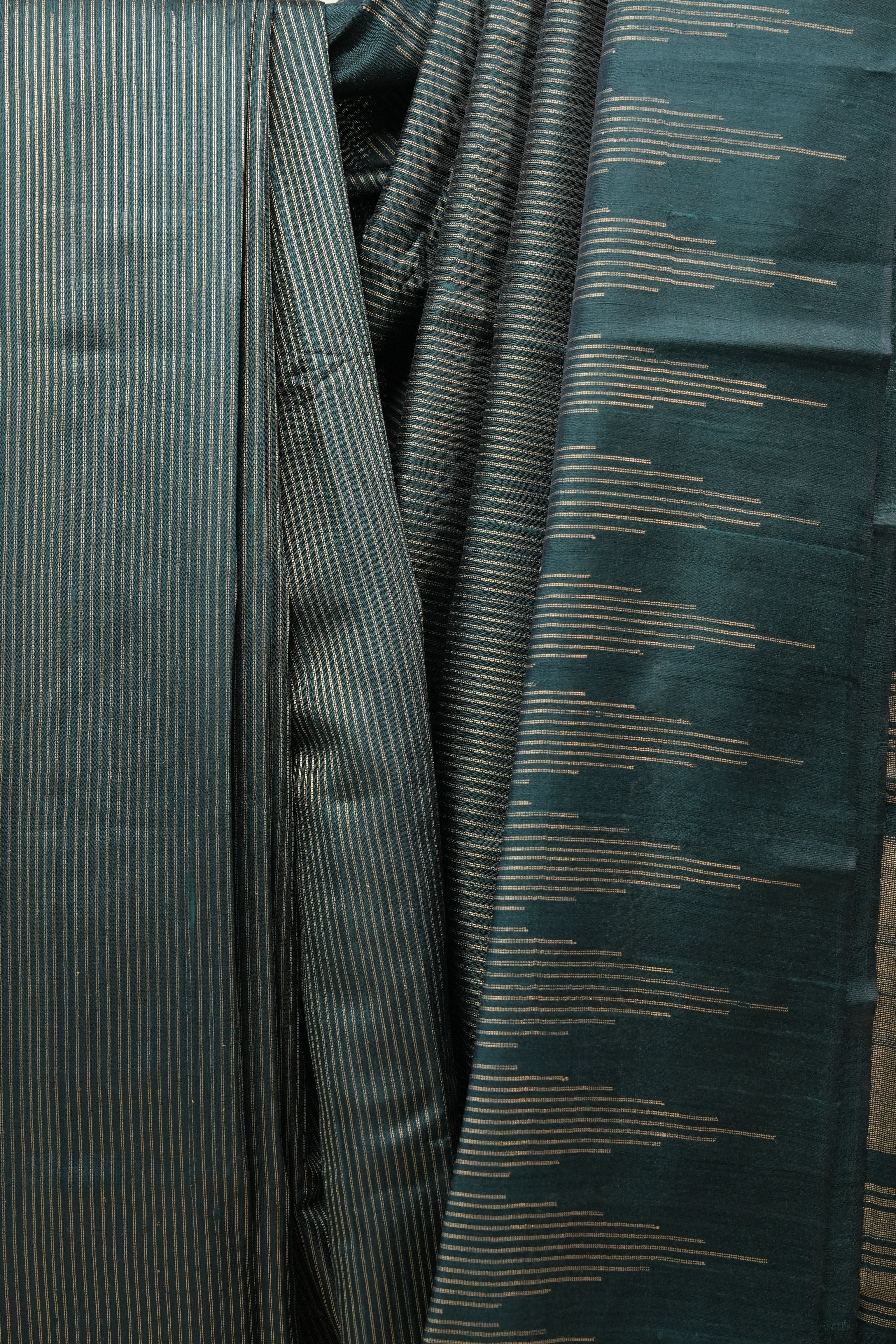 Dark Green Raw Silk Saree - SRDGRSS700