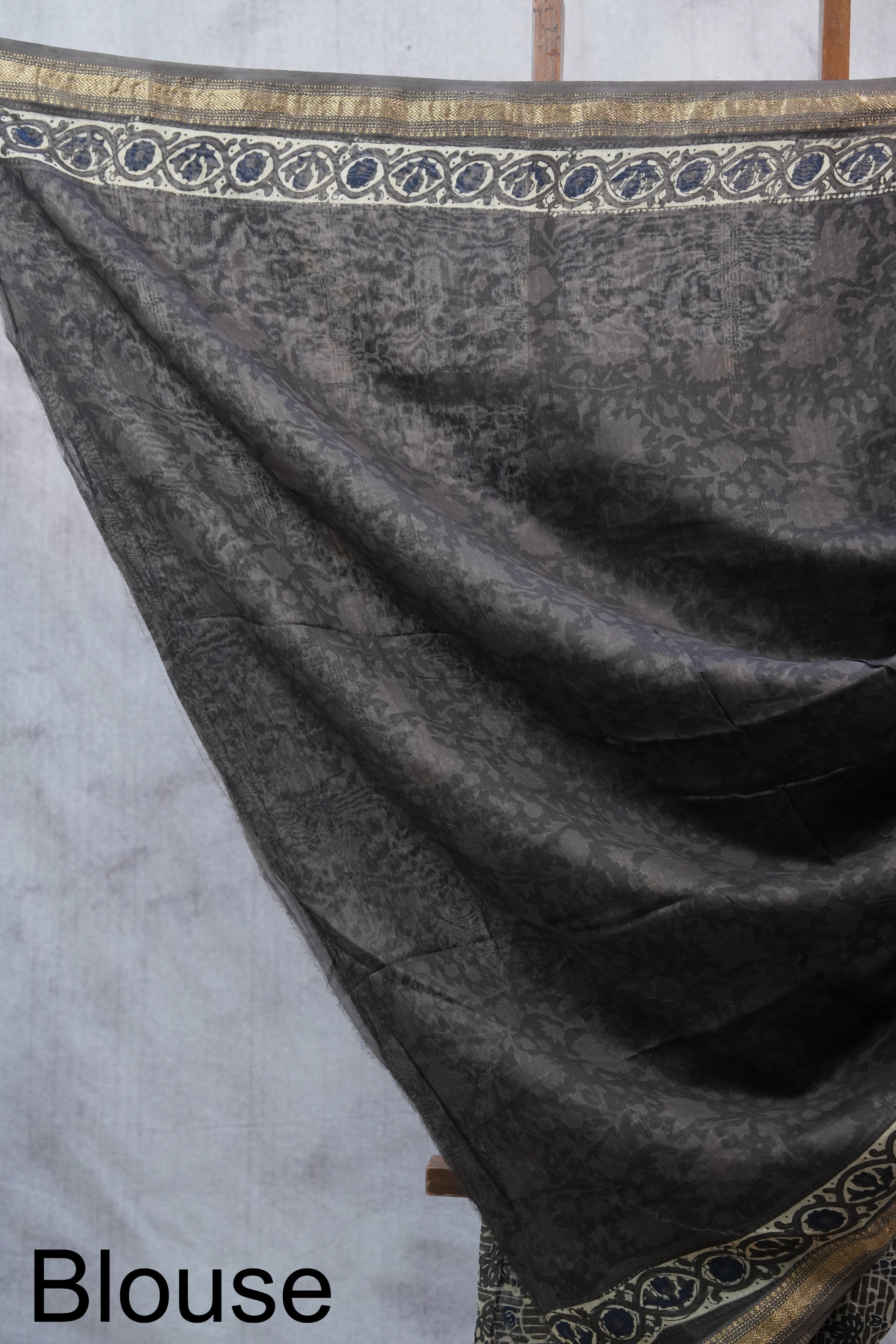 Dark Brown HBP Cotton Silk Saree With Maheshwari Border - SRDBCSS1007