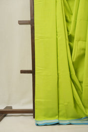 Neon Green Cotton IIkal Saree With Chikki Border (DEFECT) - SRNGCIS107-PI