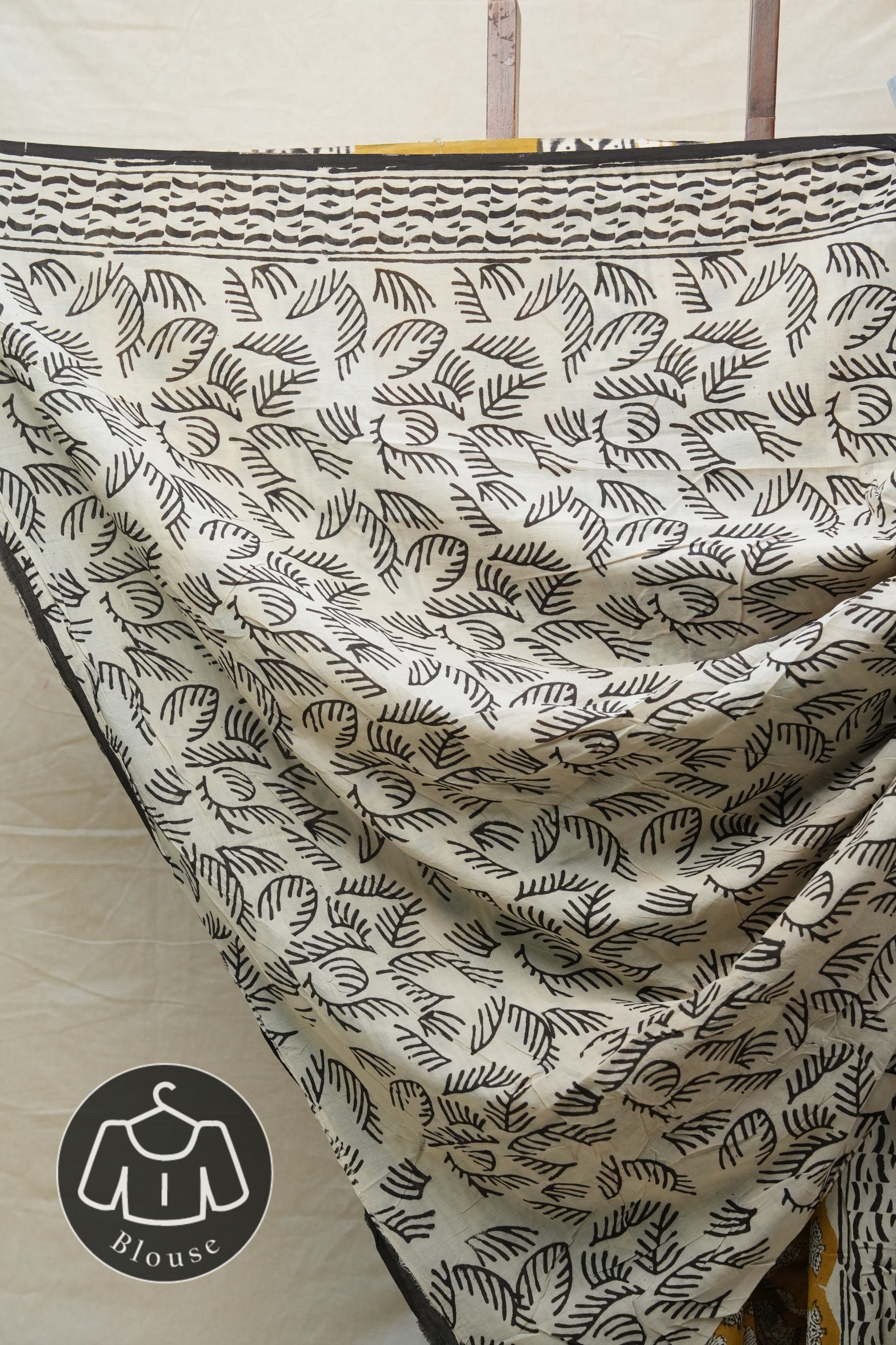 Mustard Yellow HBP Cotton Saree - SRMYCS2550