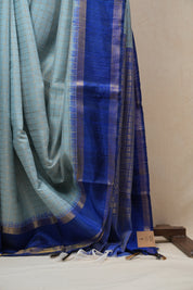 Aqua Blue Raw Silk Saree - SRABRSS741