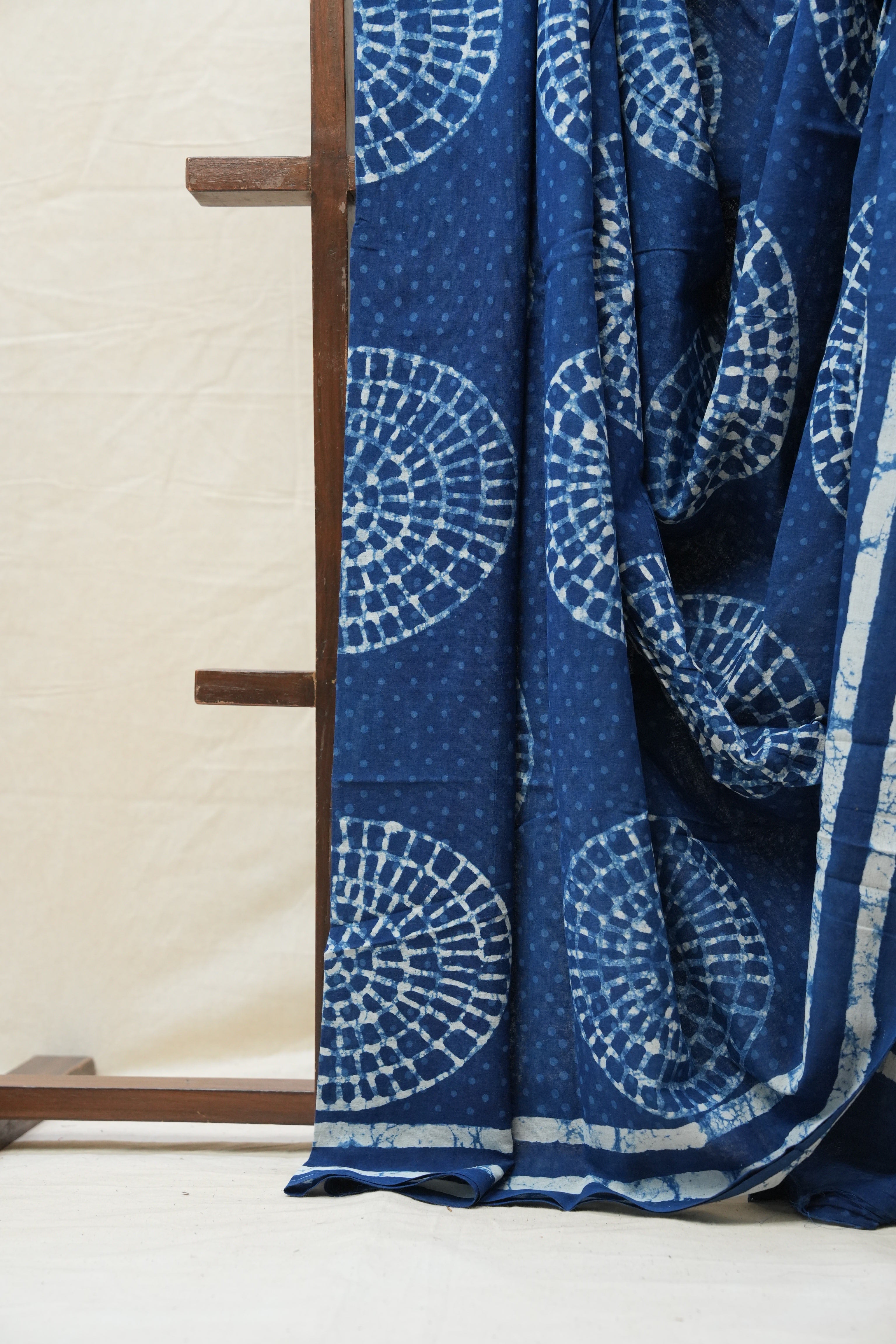 Indigo HBP Cotton Saree - SRICS2636