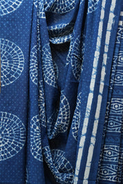 Indigo HBP Cotton Saree - SRICS2636