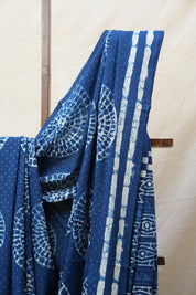 Indigo HBP Cotton Saree - SRICS2636