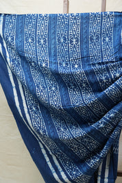 Indigo HBP Cotton Saree - SRICS2636