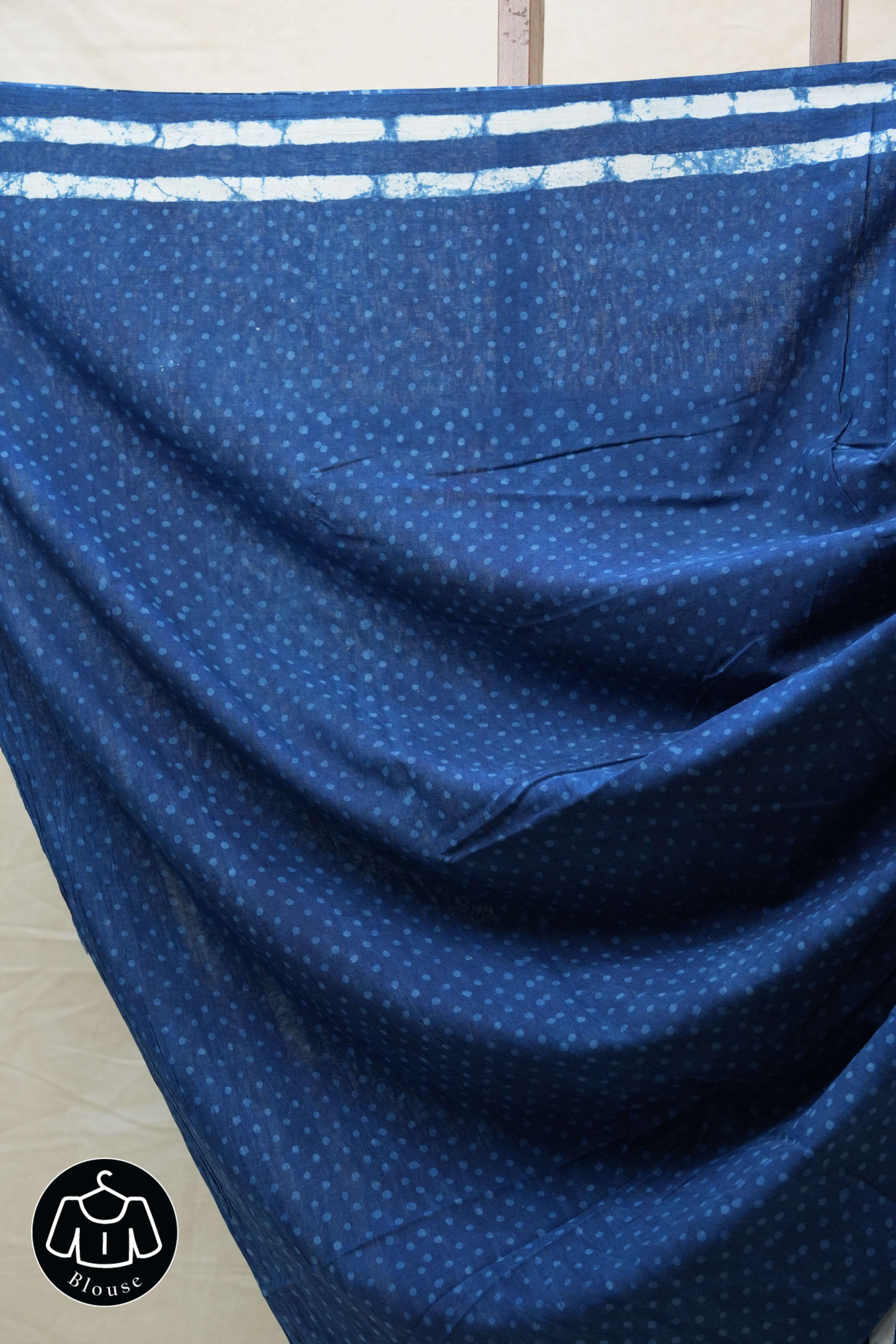 Indigo HBP Cotton Saree - SRICS2636