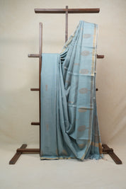 Pastel Blue Raw Silk Saree - SRPBRSS711