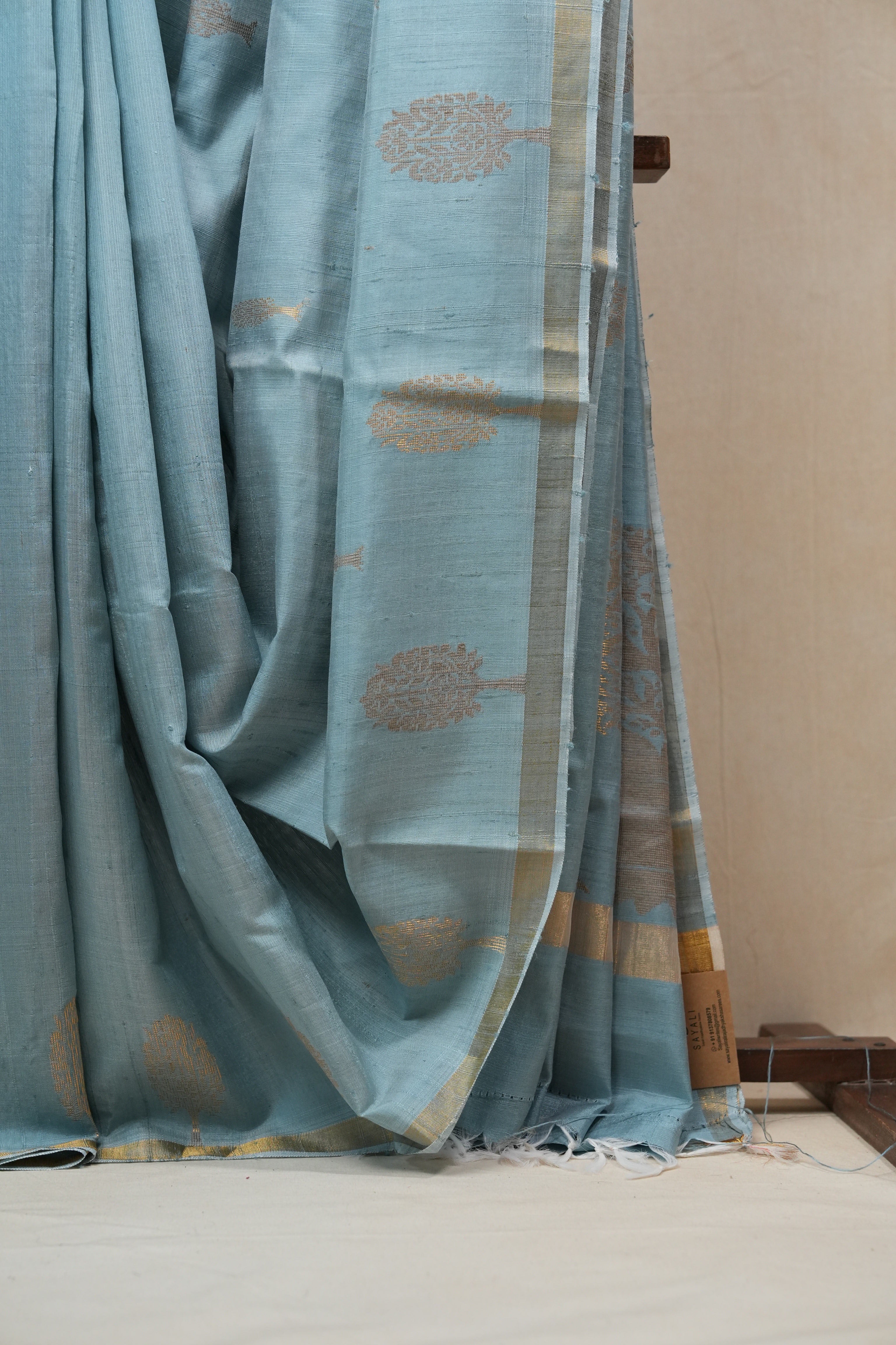 Pastel Blue Raw Silk Saree - SRPBRSS711