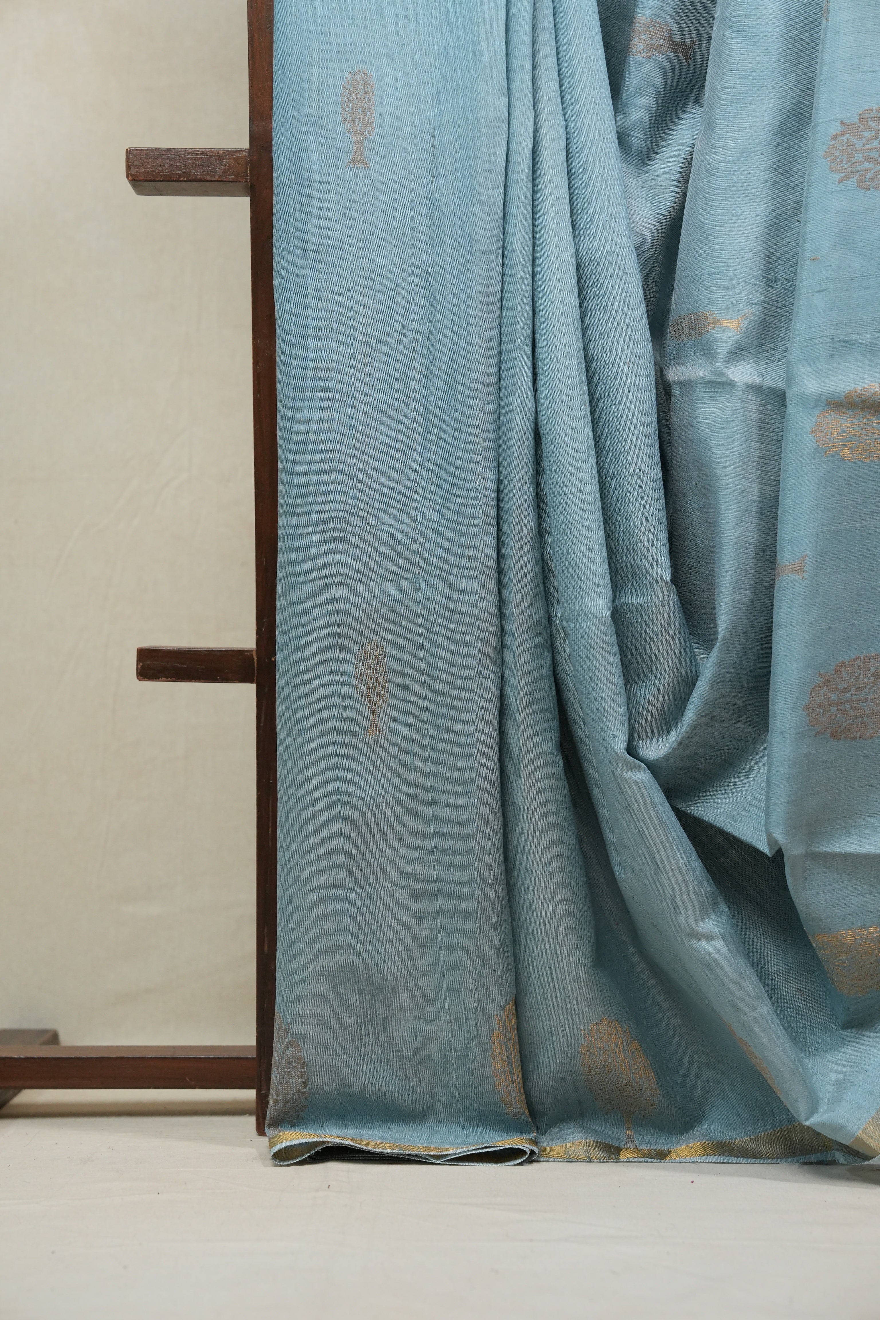 Pastel Blue Raw Silk Saree - SRPBRSS711