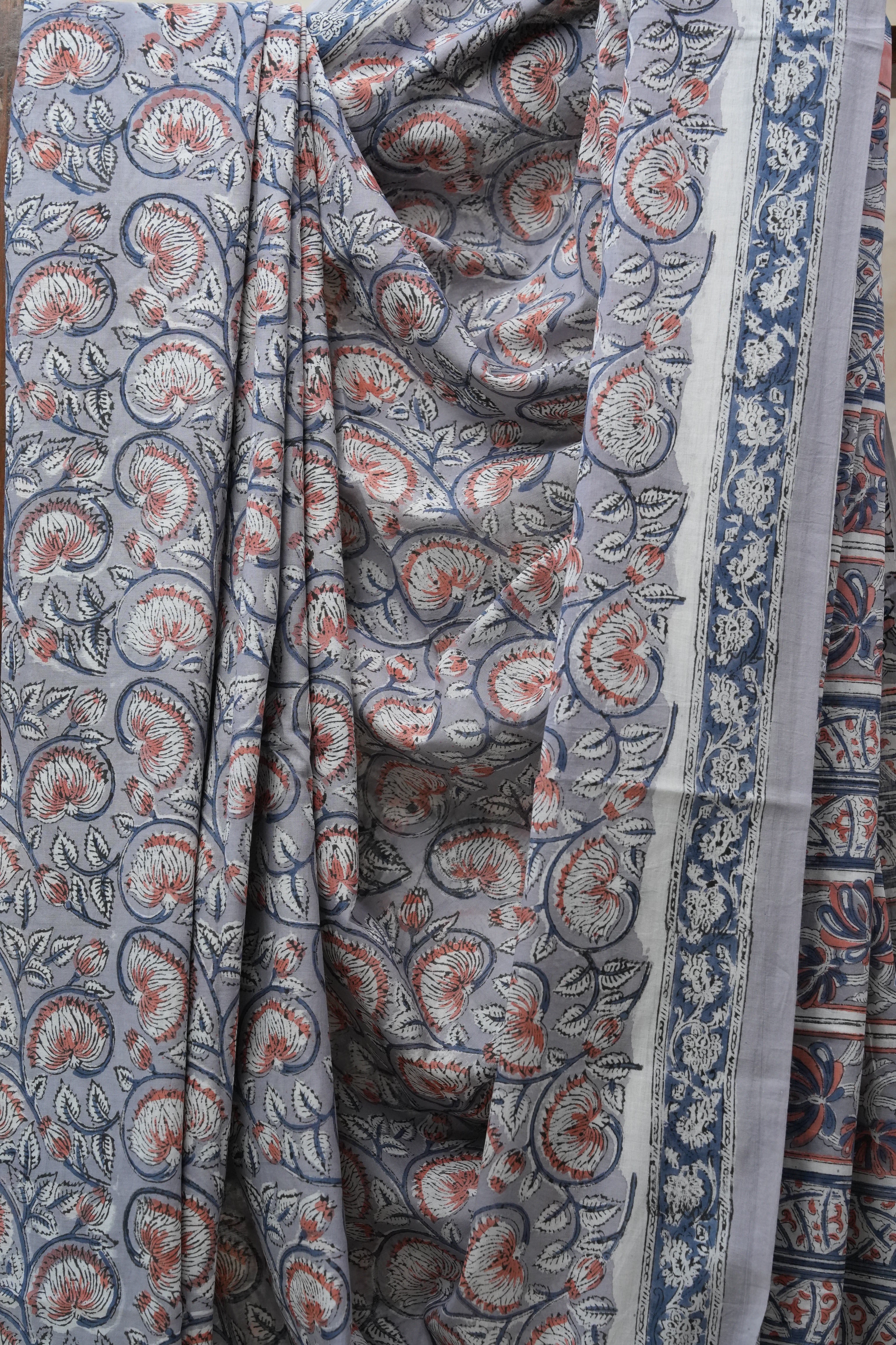 Grey HBP Cotton Saree - SRGCS2632