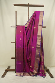 Dual Tone Magenta Maheshwari Saree - SRDTMMS1323