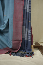 Powder Blue Cotton Ilkal Saree - SRBCIS1054