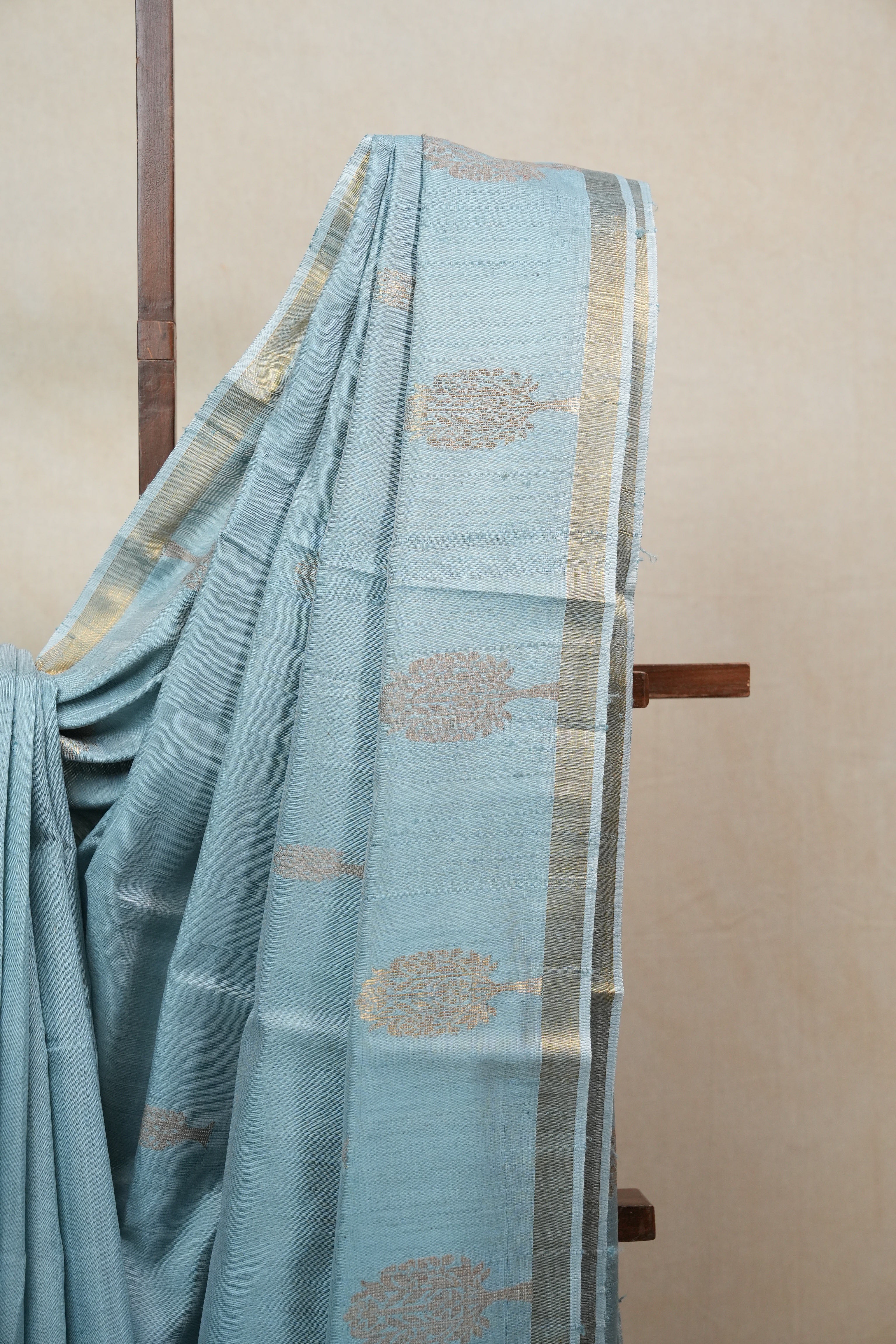 Pastel Blue Raw Silk Saree - SRPBRSS711