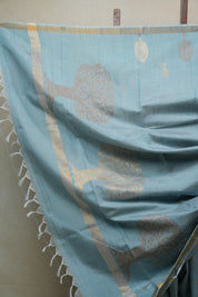 Pastel Blue Raw Silk Saree - SRPBRSS711